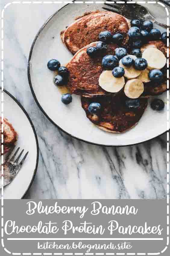 Blueberry Banana Chocolate Protein Pancakes Blueberry Banana Chocolate Protein Pancakes