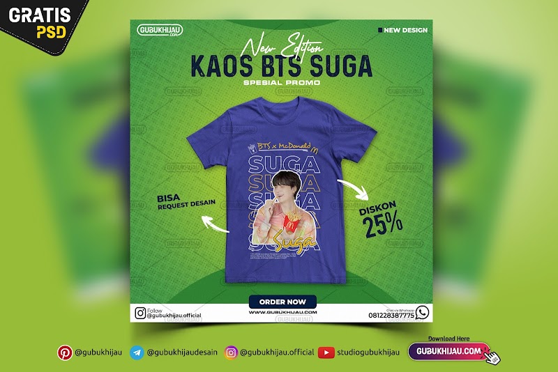 Banner Desain Promosi Kaos BTS