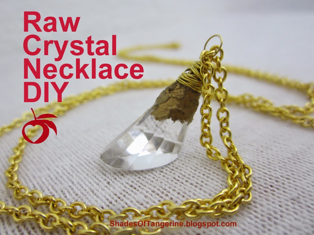 Shades Of Tangerine Raw Crystal Necklace DIY