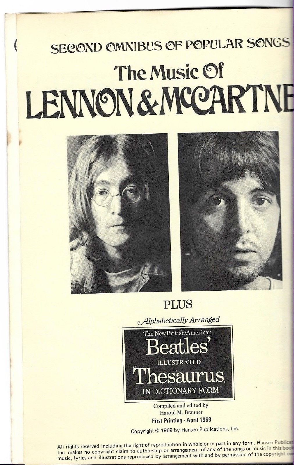 Songbook "The Music of Lennon and McCartney"