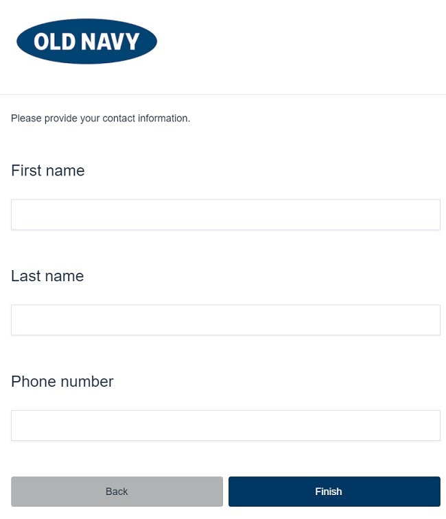 old navy receipt survey