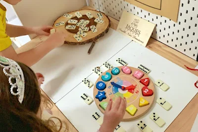 matching dominoes to clock numbers