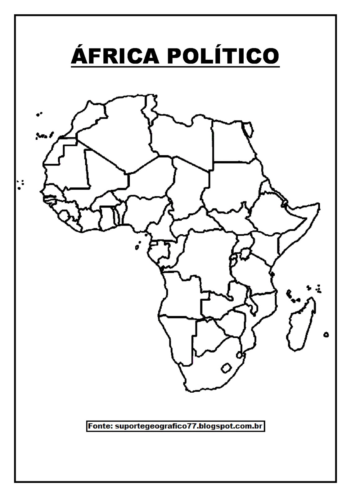 MAPA MUDO ÁFRICA Suporte Geográfico