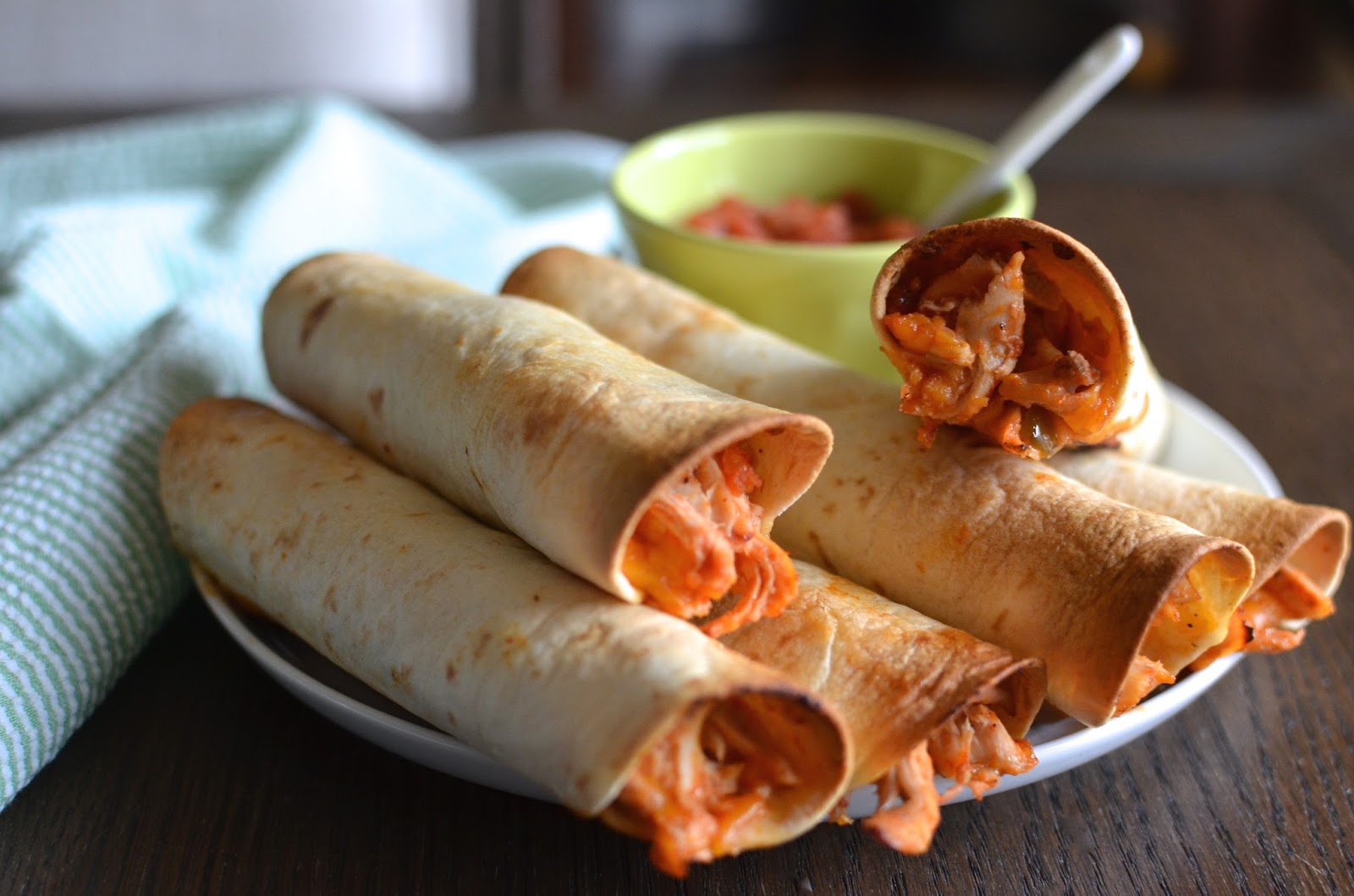 Playing with Flour: Easy baked flautas (taquitos)