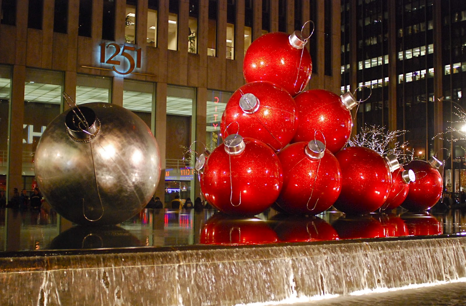NYC ♥ NYC: Giant Christmas Ornaments at 1251 Sixth Avenue
