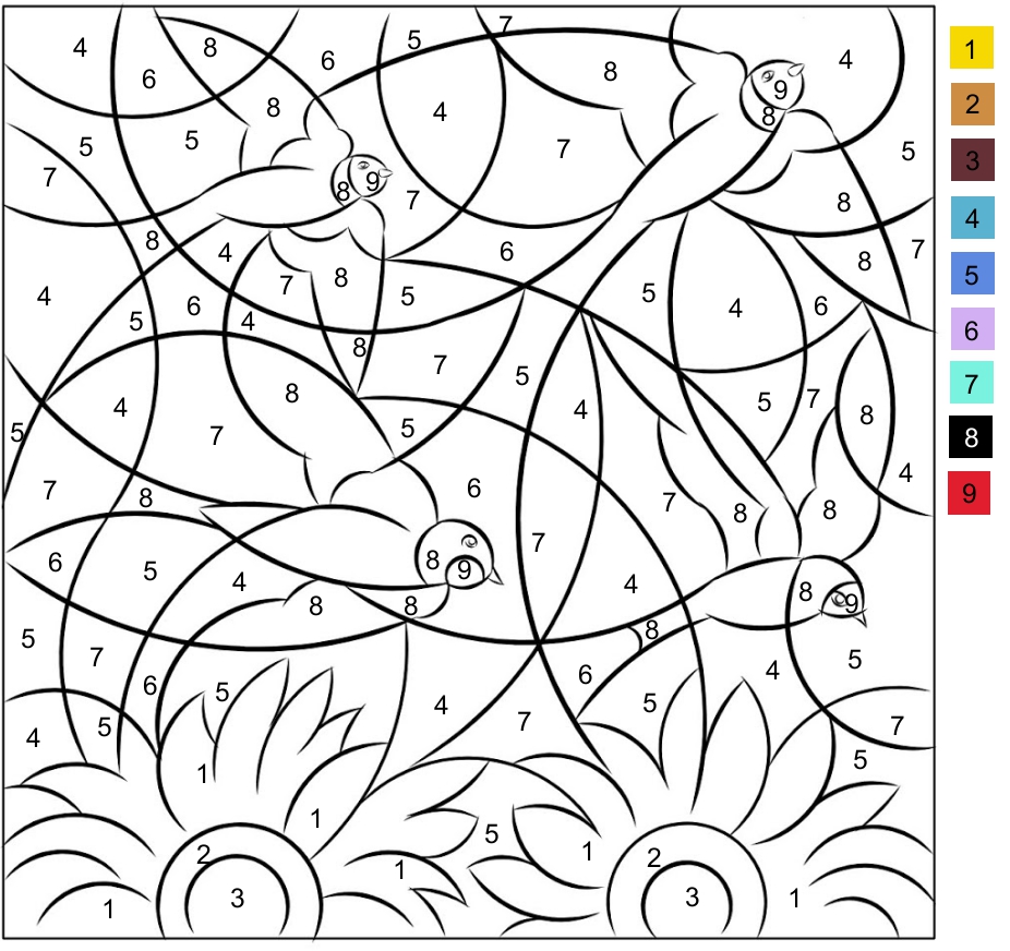 Nicole's Free Coloring Pages: COLOR BY NUMBER  Adult color by number,  Coloring pages, Free coloring pages