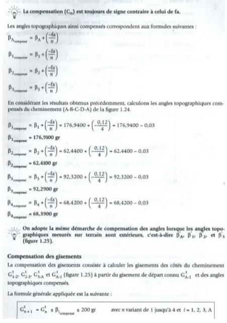 Polygonation,  calcul,  Types de Cheminement, topographiques,