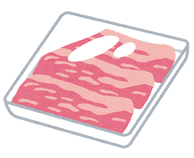パックに入ったお肉のイラスト