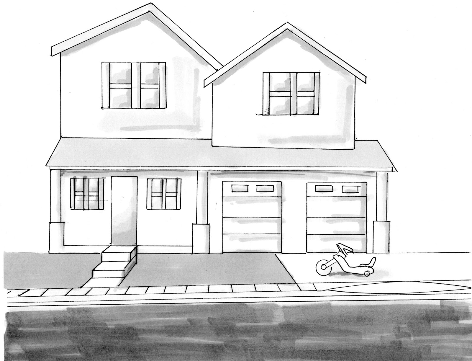 drawing of house from up 3D Drawing