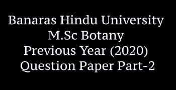 Banaras hindu university msc botany