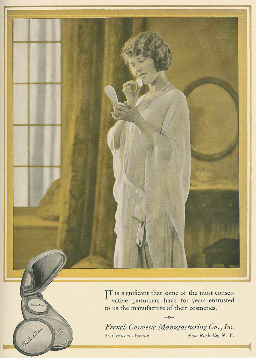 Print Ad 1940's Louis Philippe Angelus Lipstick Rouge Face Powder Cream