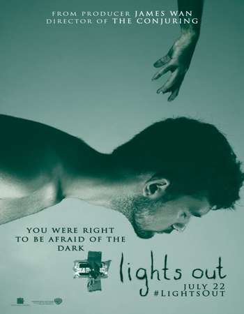 Poster Of Lights Out 2016 Dual Audio 720p BRRip [Hindi - English] ESubs Free Download Watch Online downloadhub.in