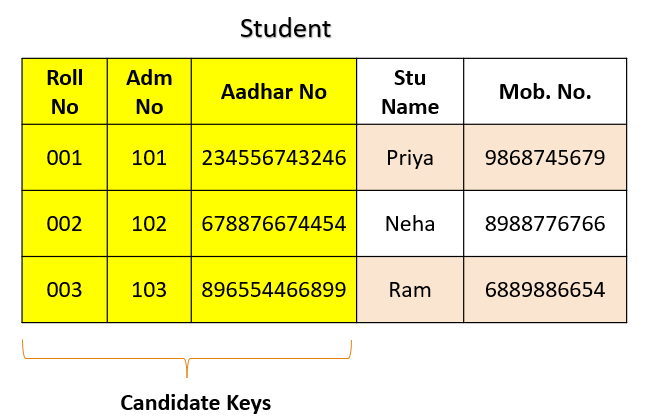 candidate key