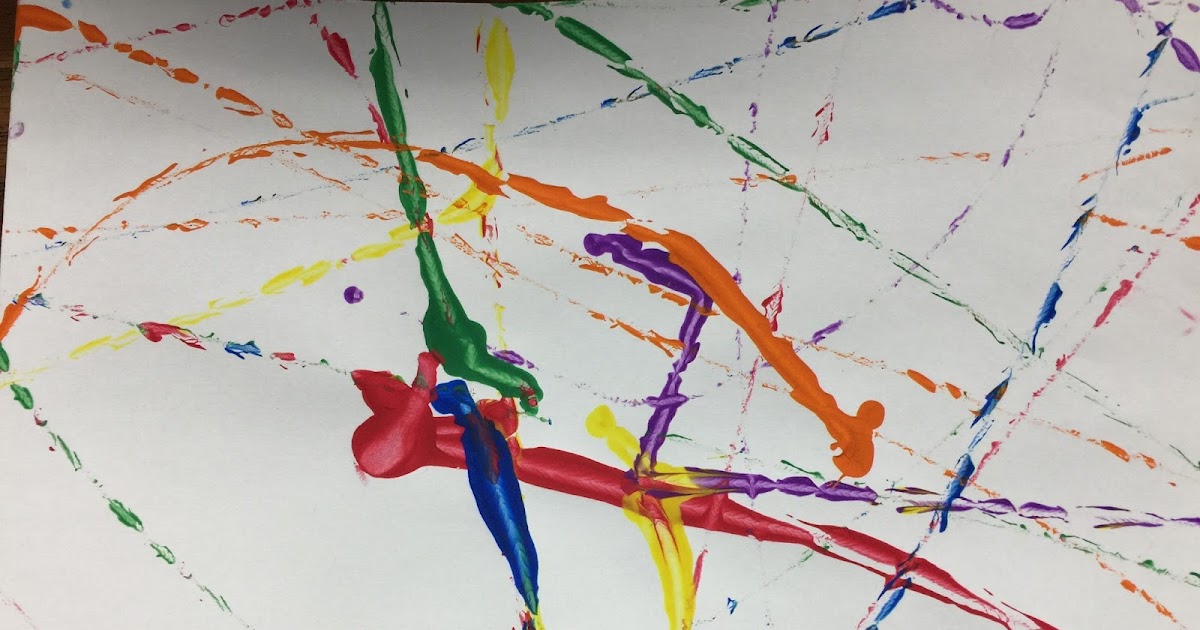 Mrs. Harris' art room Jackson Pollock marble painting kindergarten