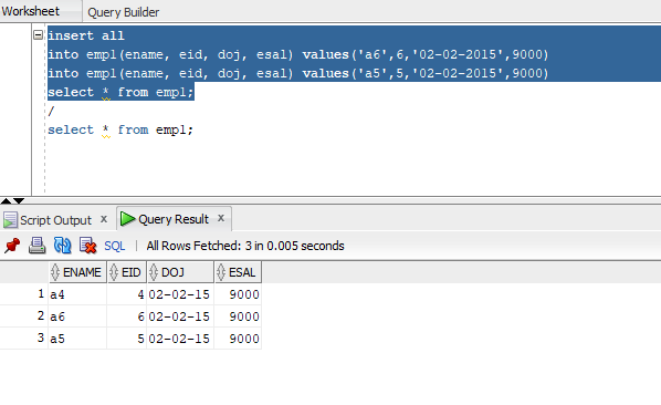 Oracle / PLSQL: INSERT STATEMENT