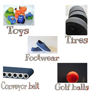 Uses of Polybutadiene in toys,tires, footwear, conveyor belts,golf balls.