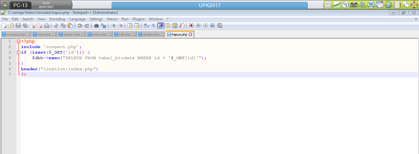 TUTORIAL MEMBUAT FORM BIODATA SEDERHANA (Input, Edit, Delete)