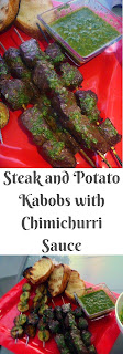 Steak and Potato Kabobs with Chimichurri Sauce: Tender steak and potato kabobs doused with a refreshing chimichurri sauce is just what the doctor ordered for summertime grilling! - Slice of Southern