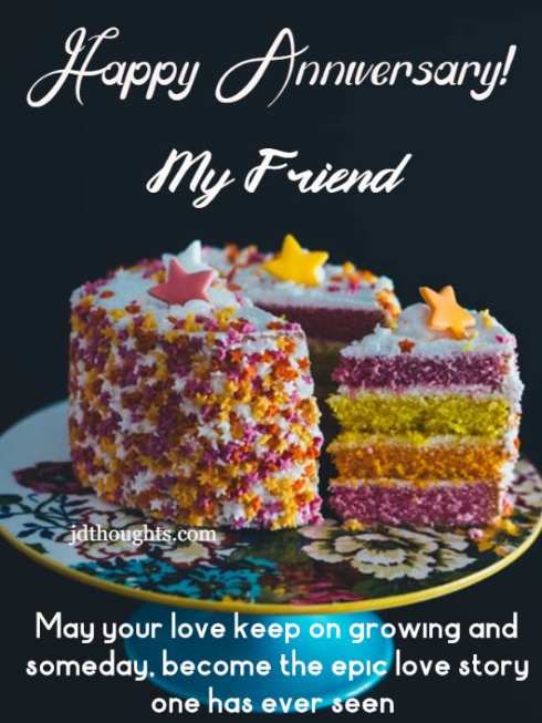 Funny anniversary wishes for friend