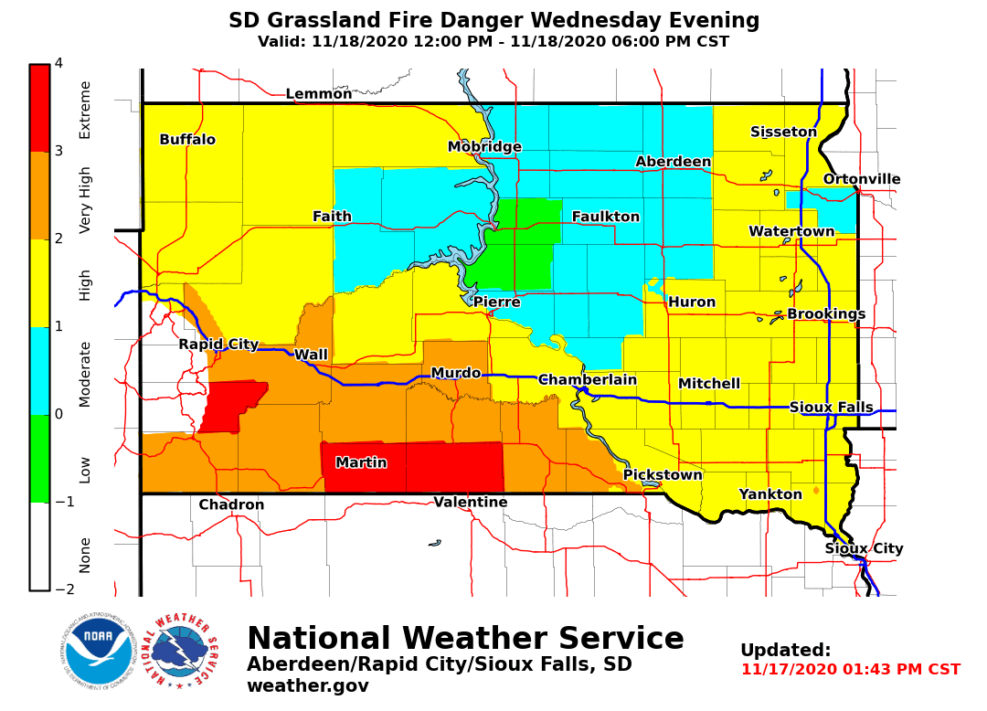 South Dakota Fire Weather November 2020
