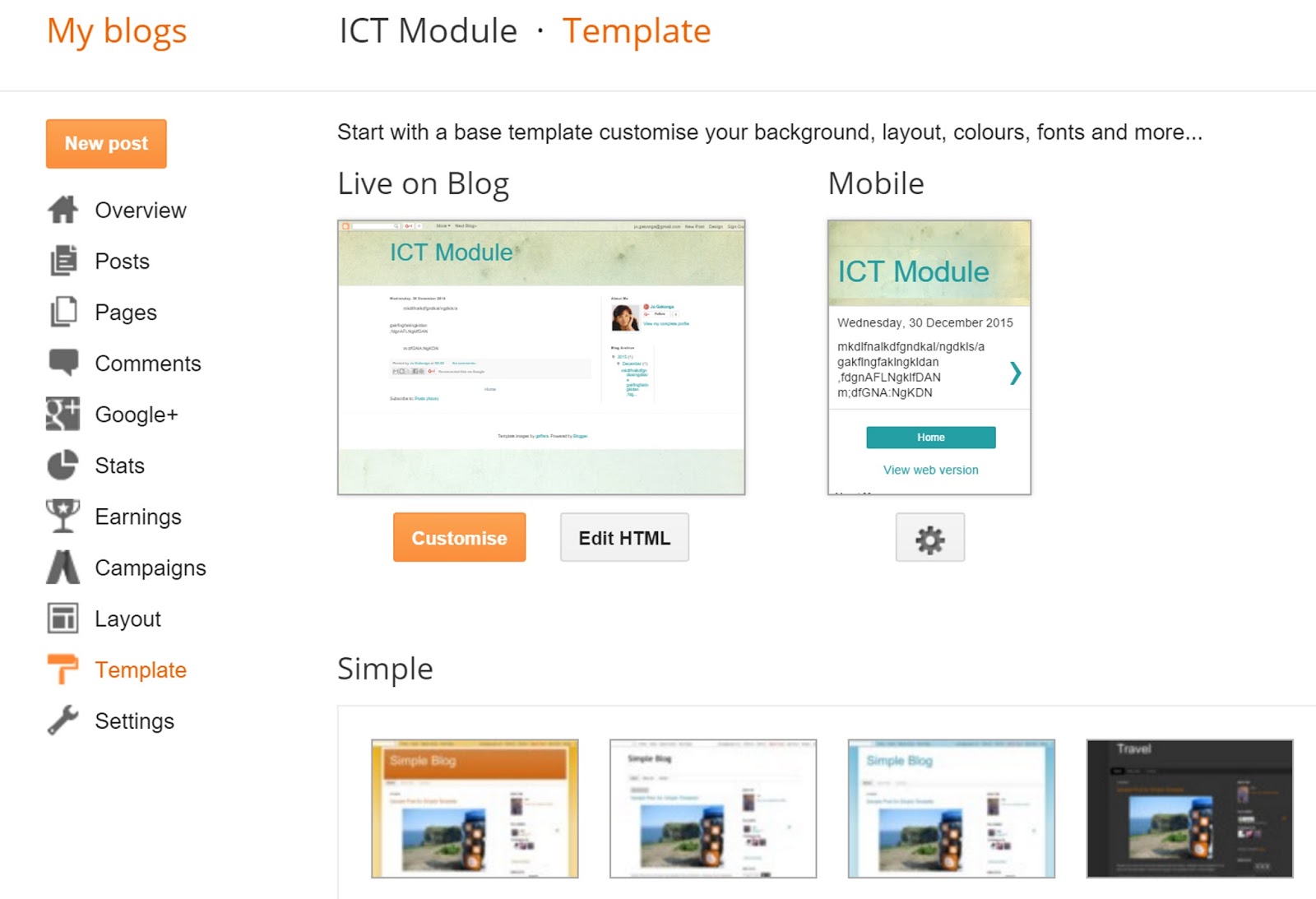 ICT Module: Blogging Guide