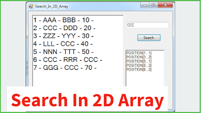 Find Value Position In A Multidimensional Array Using C#