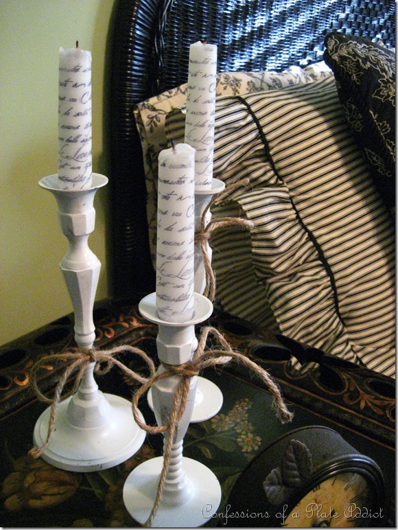 French Script Candles Cute Craft Ideas