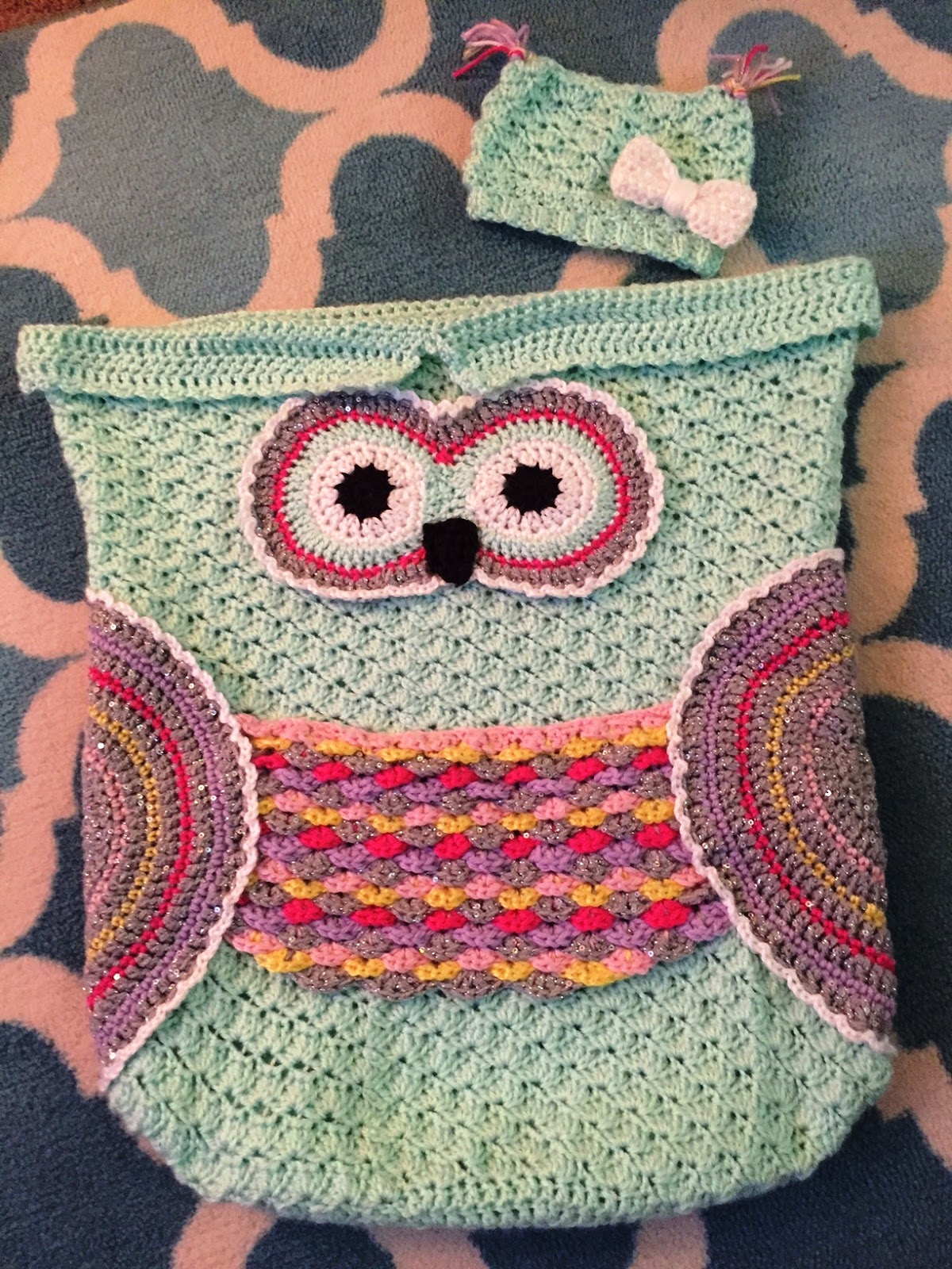 Creative Crochet by Becky Crochet Baby Owl Cocoon with Hat in Newborn