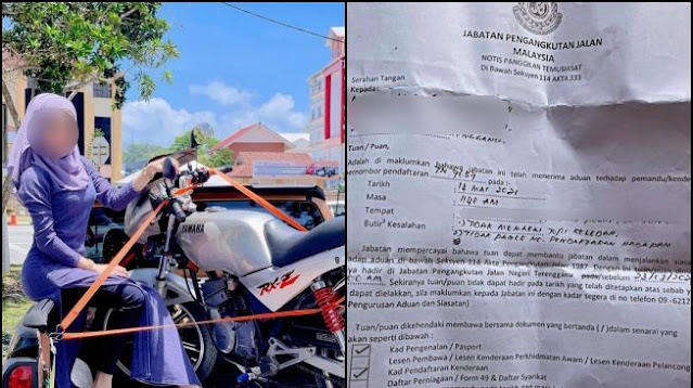 Tak Pakai Helm saat Foto Bareng Motor, Wanita Ini Kena Tilang