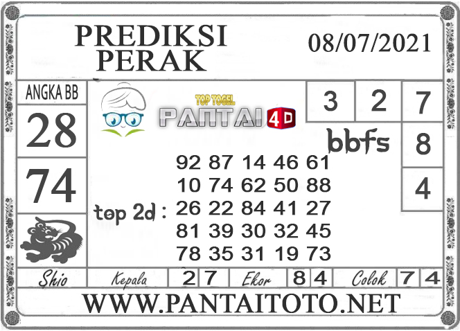 PREDIKSI TOGEL PERAK PANTAI4D 08 JULI 2021 PREDIKSI TOGEL PERAK PANTAI4D 08 JULI 2021