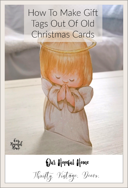 angel halo cutout Christmas gift tag card