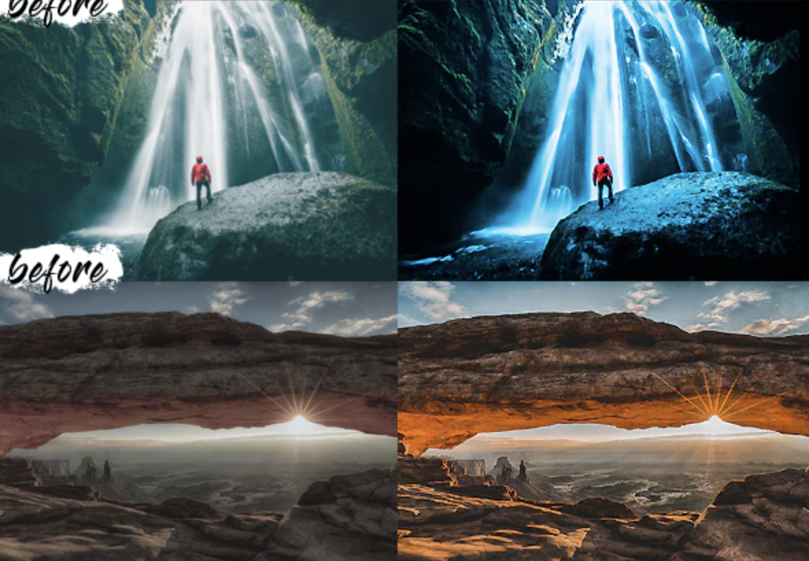 Landscape Camera Raw Presets + Mobile & Desktop (XMP, LR, DNG)