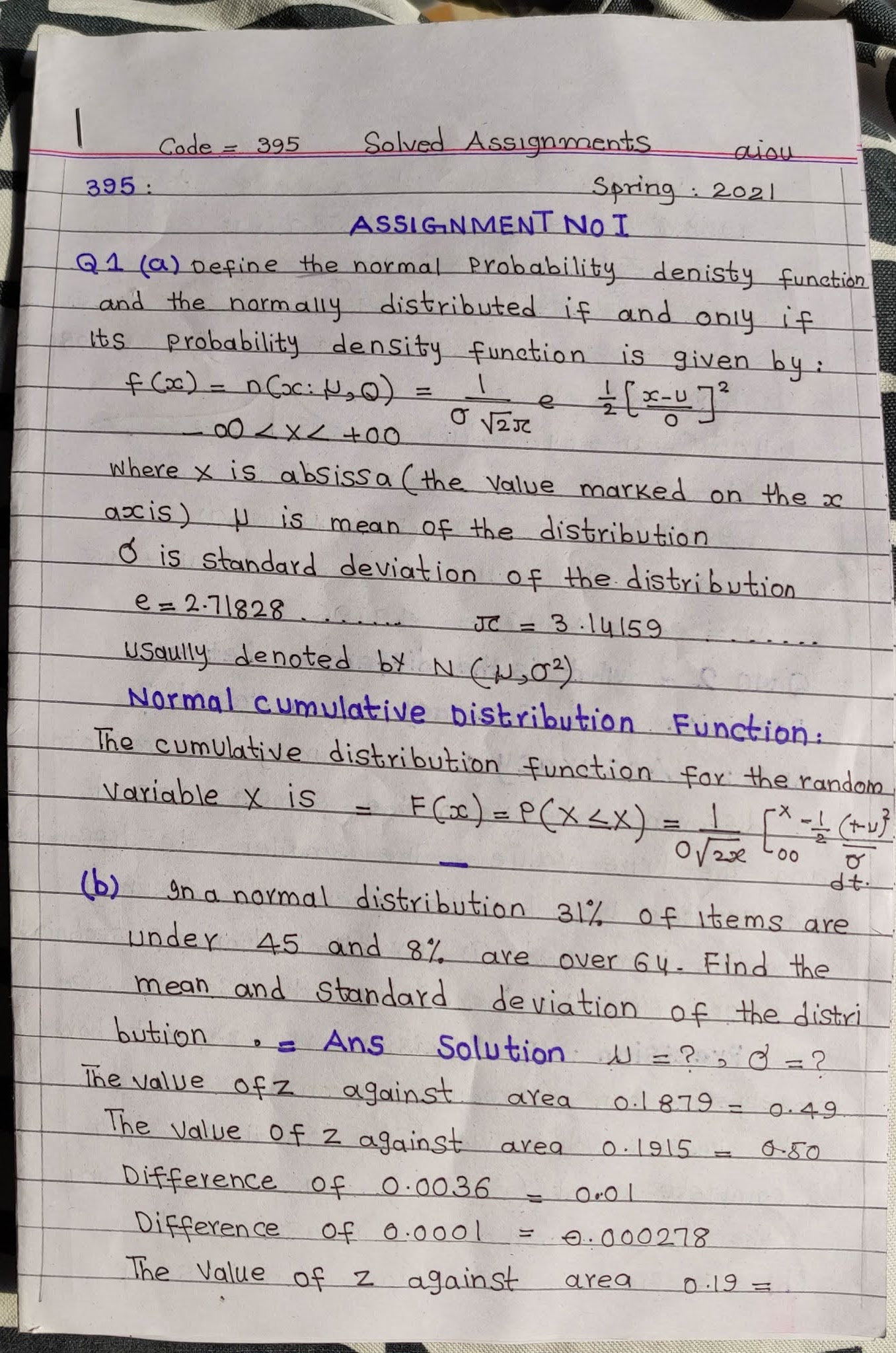 aiou solved assignment spring 2021