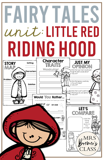Little Red Riding Hood Fairy Tales activities unit with Common Core aligned literacy companion activities for First Grade and Second Grade