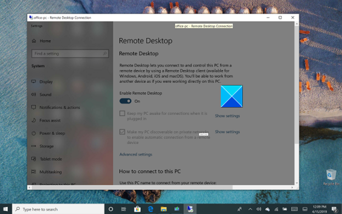 Verbinding met Microsoft Remote Desktop
