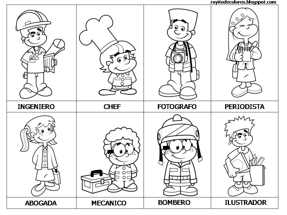 Profesiones y oficios colorear