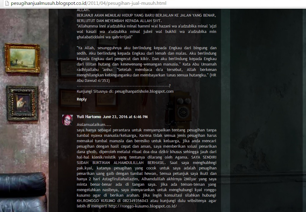 DAFTAR DUKUN PENIPU / PENIPUAN TOGEL / PESUGIHAN PENIPU