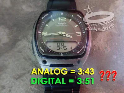 waktu analog tidak sinkron dengan waktu digital