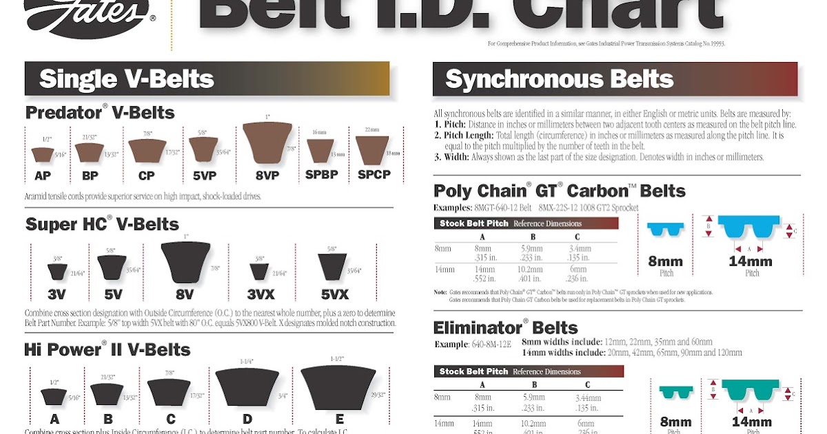 Gates Belts, Hoses, and Applications: Belt Identification