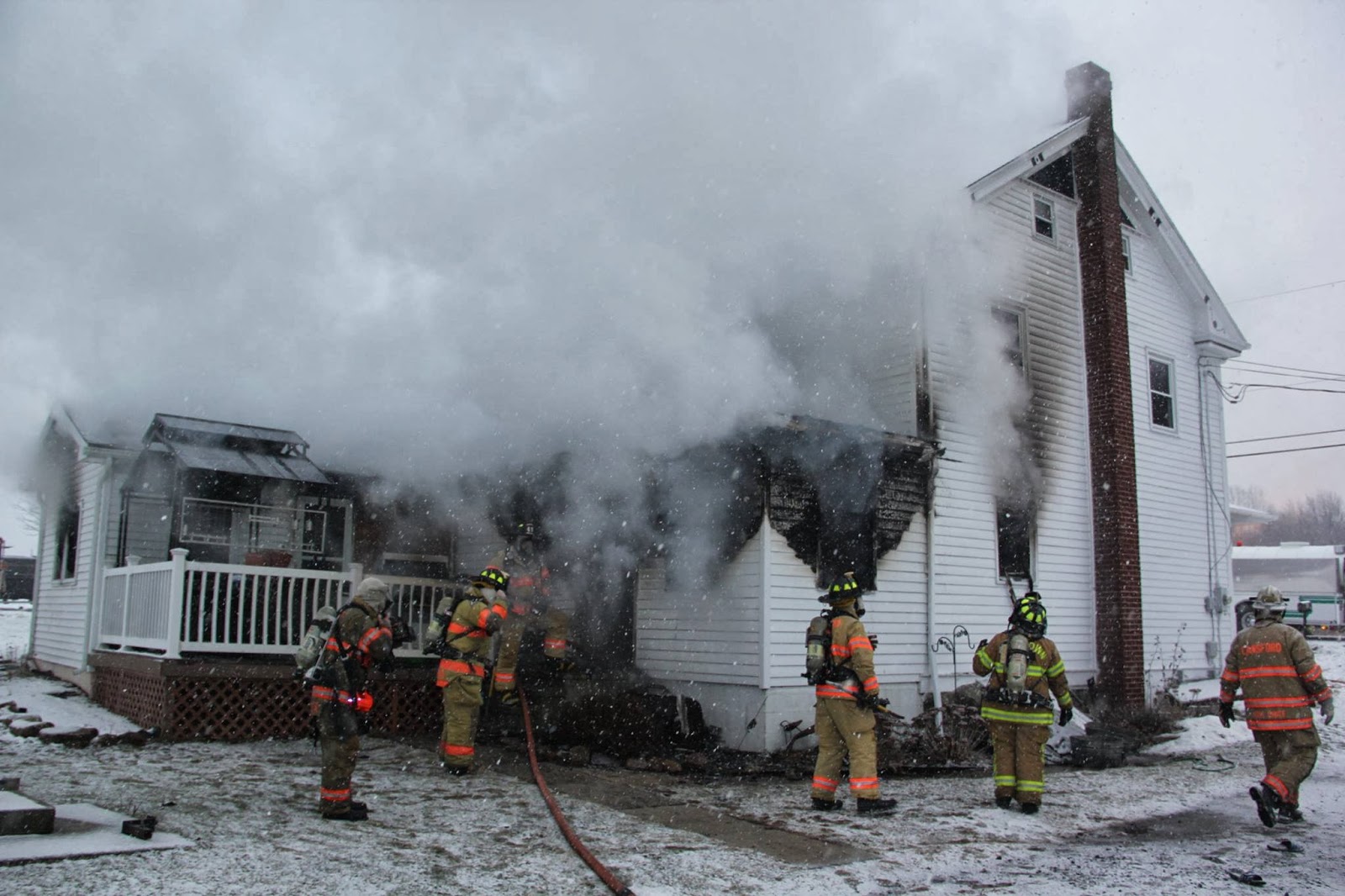 Friday Morning's Fire in Rush Township (Pictures and Video)