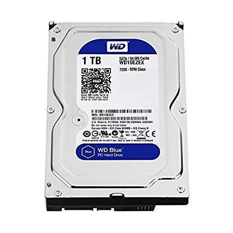 Ổ cứng HDD WD 1TB Blue 3.5 inch, 7200RPM, SATA3, 64MB Cache (WD10EZEX)
