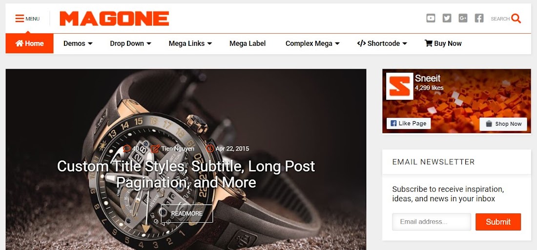 MagOne - News & Magazine Blogger Template