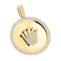 Medallón Sólido a Medida Estilo Sólido 18k Dorado Correa de Diamante Colgante ROLEX 6CT