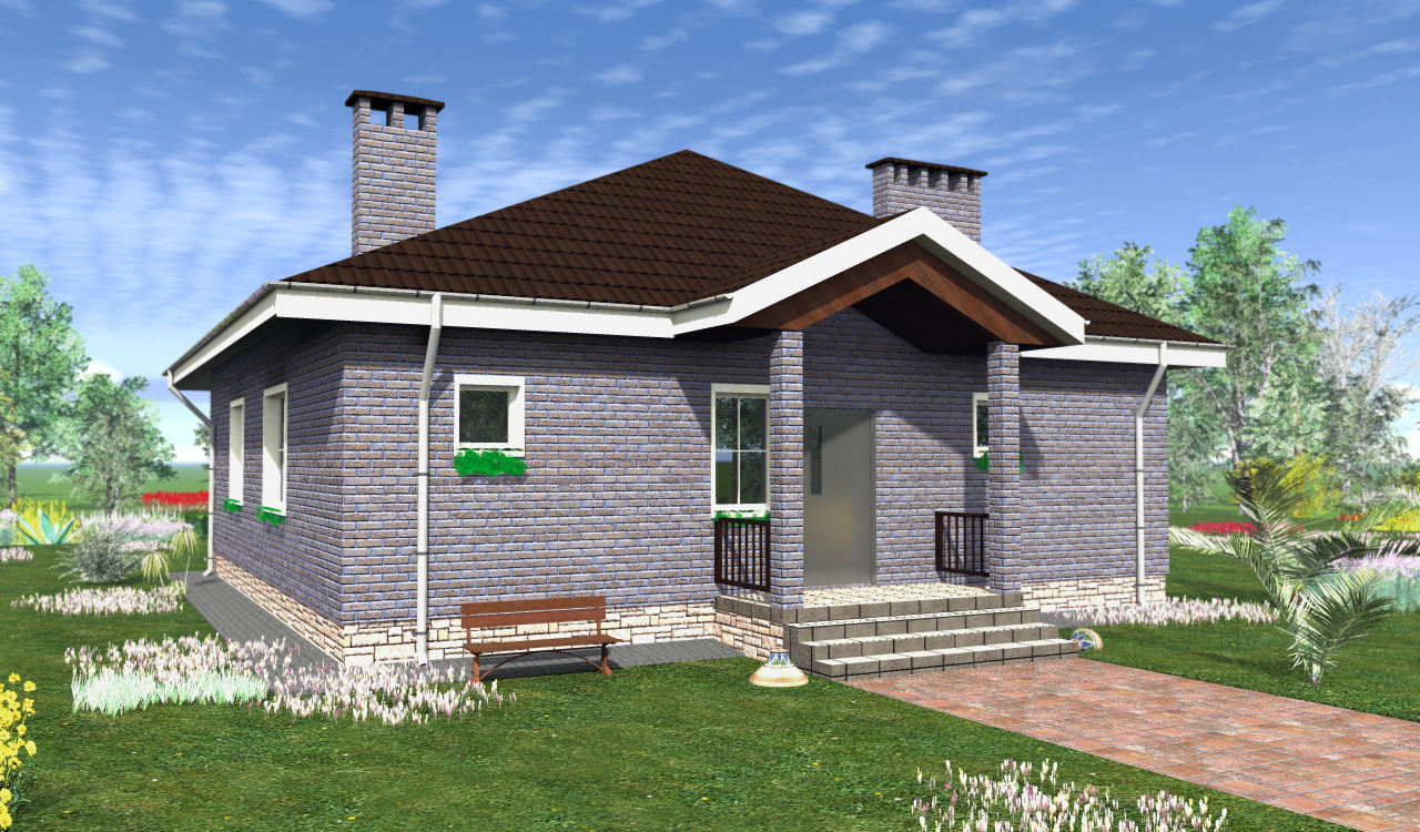 Проект интересного одноэтажного дома "Модерн" - Архитектурное бюро "Домик.про"