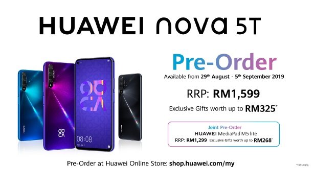 HUAWEI nova 5T Dilancarkan Secara Global Pada Harga RM 1,599