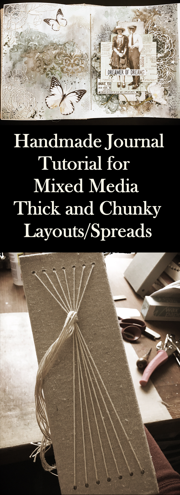 SewPaperPaint Tutorial for Chunky Mixed Media Journals with Simple