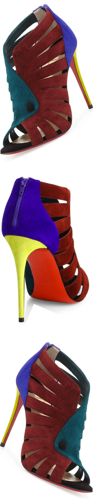 Christian Louboutin Toot Mignonne Colorblock Red Sole Sandal, Multi