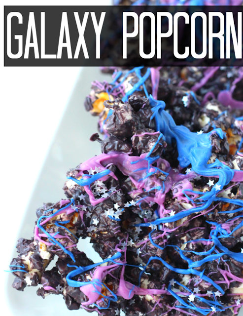 space party food ideas. galaxy popcorn