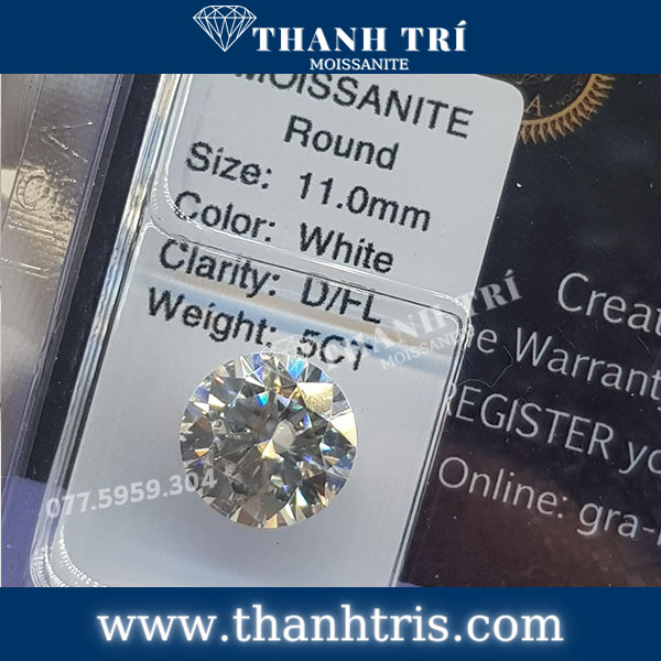 Kim cương Moissanite GRA Round 11ly
