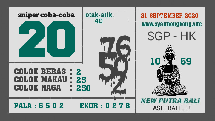 20+ Syair Bd Sgp Senin 21 September 2020